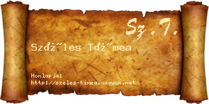 Széles Tímea névjegykártya
